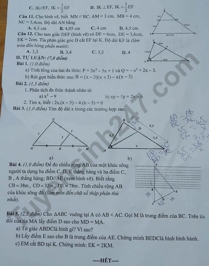 De thi cuoi ki 1 mon Toan 8 THCS Nguyen Thi Minh Khai 2025