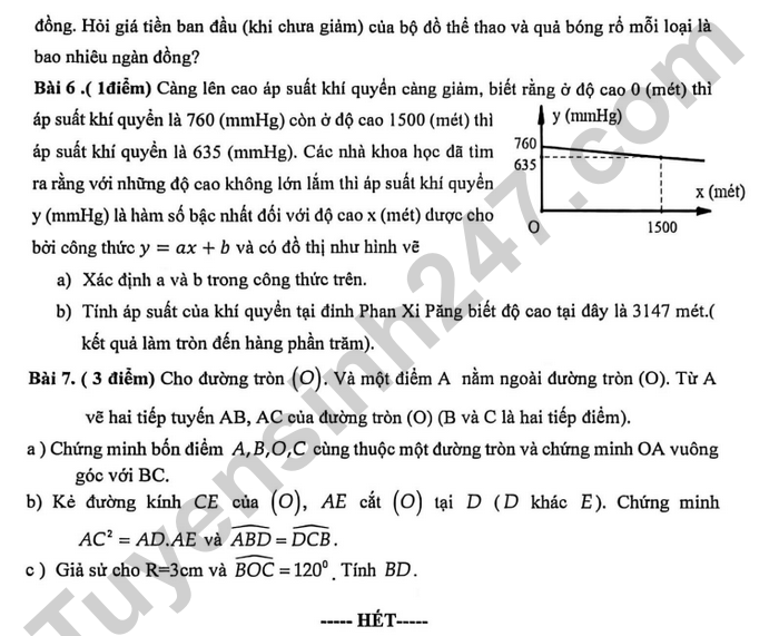 De thi ki 1 nam 2025 mon Toan 9 THCS Kien Thiet
