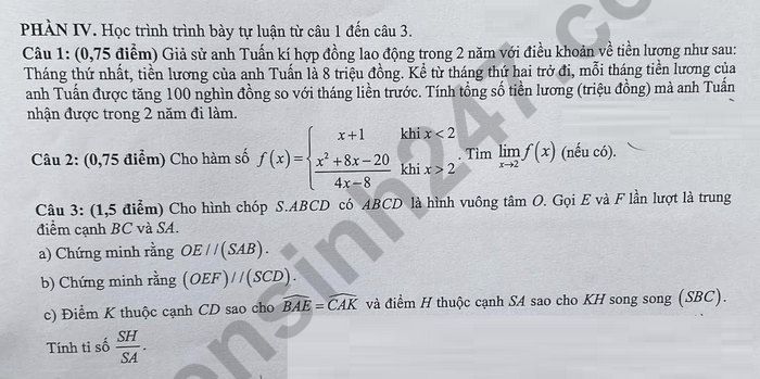De thi hoc ki 1 nam 2025 Toan 11 - THPT Nguyen Gia Thieu