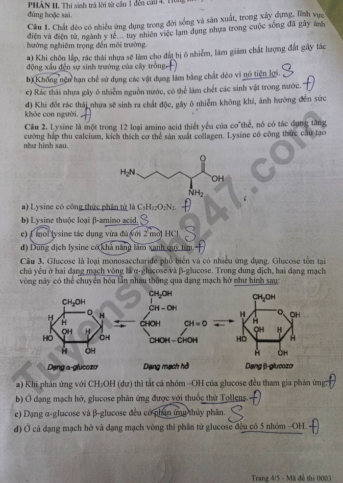 De thi cuoi ki 1 mon Hoa lop 12 THPT Vo Thanh Trinh 2025