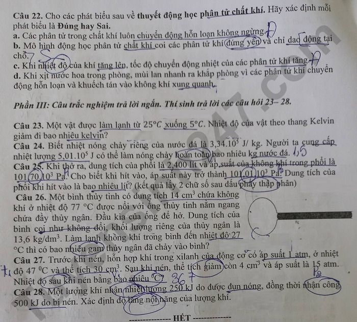 De thi ki 1 nam 2025 THPT Vo Thanh Trinh - lop 12 mon Ly