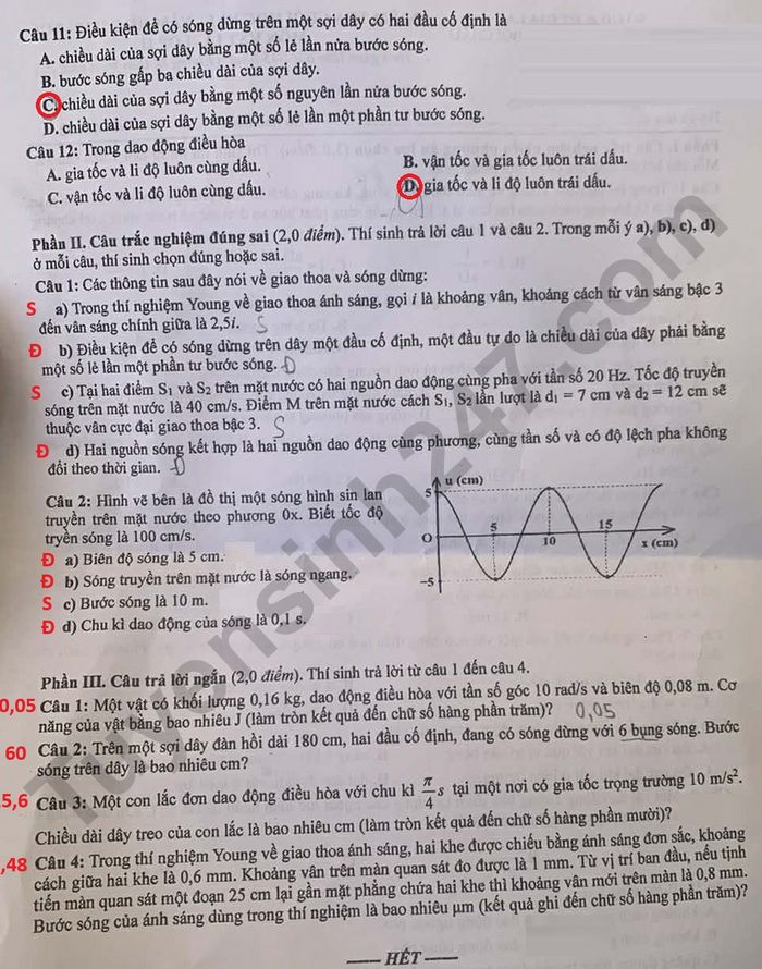 De thi hoc ki 1 nam 2025 Ly lop 11 - THPT so 2 Phan Boi Chau