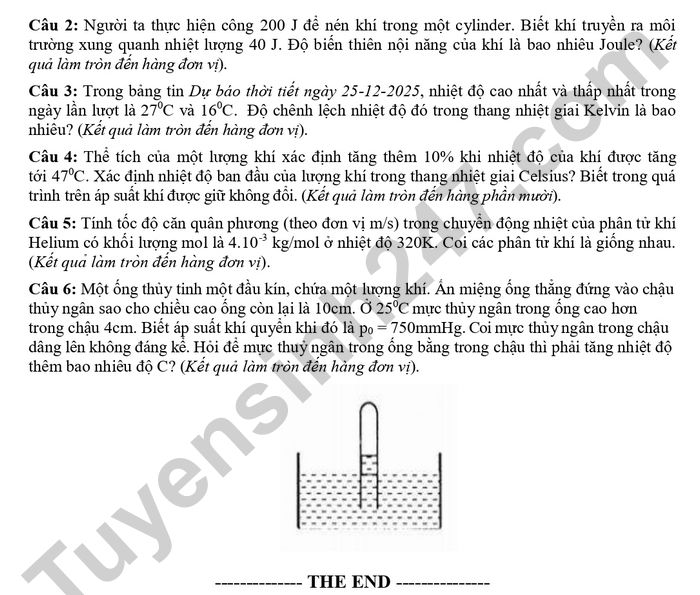 De thi hoc ki 1 lop 12 mon Ly - THPT Le Trong Tan 2025