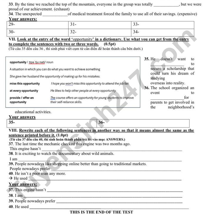 De thi cuoi ki 1 mon Anh lop 8 THCS Pham Dinh Ho 2025