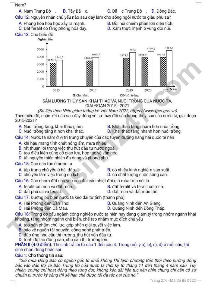 De thi thu tot nghiep THPT 2026 mon Dia - THPT Dong Trieu lan 1