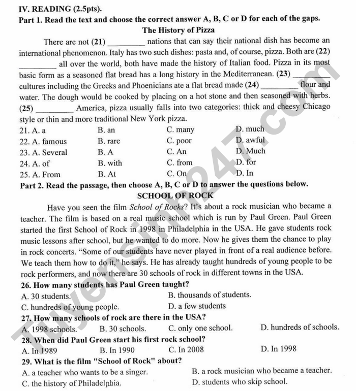 De thi hoc ki 1 nam 2025 THCS Long Toan - mon Anh 7