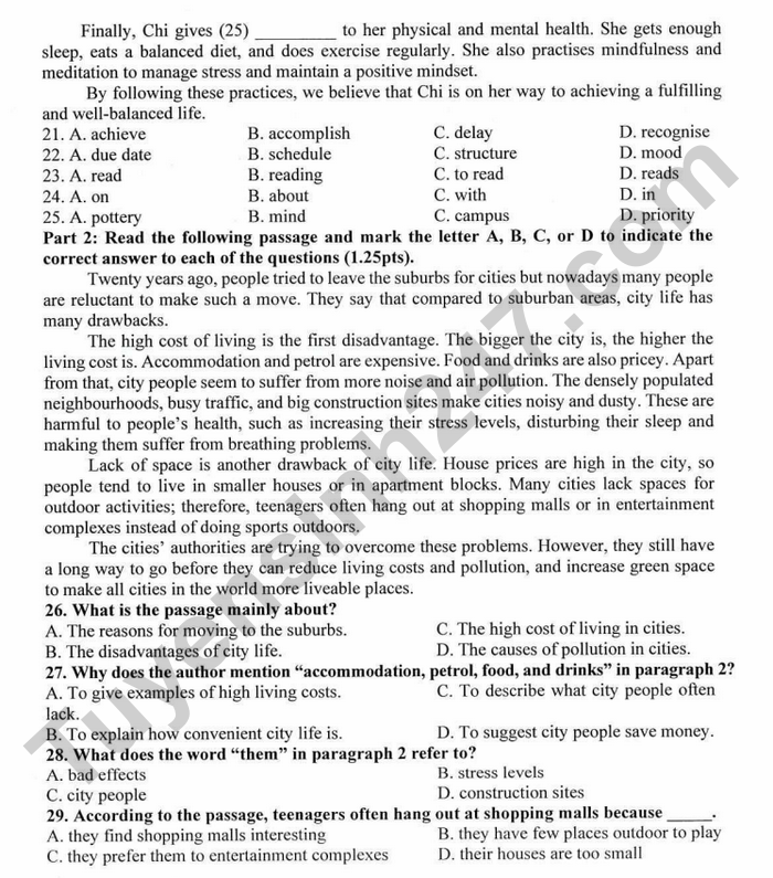 De thi hoc ki 1 mon Anh 9 THCS Long Toan 2025