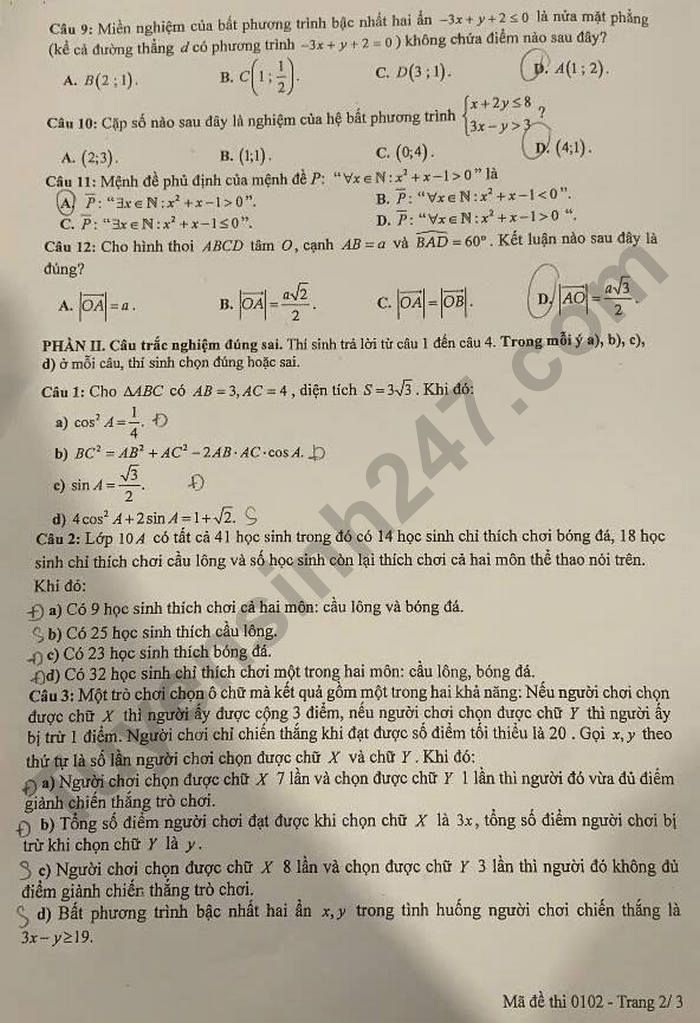 De thi cuoi ki 1 lop 10 mon Toan 2025 - So GDDT Hung Yen