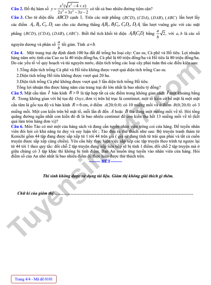 De thi thu tot nghiep THPT 2026 mon Toan - THPT Chuyen Ha Long