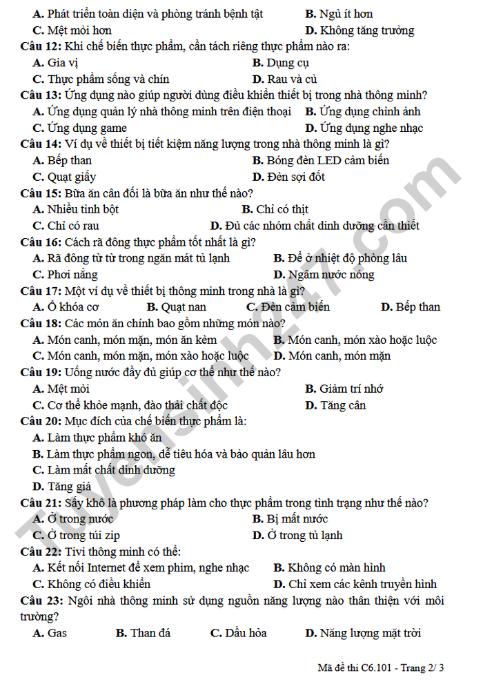 De thi hoc ki 1 mon Cong nghe 6 THCS Phu An 2025