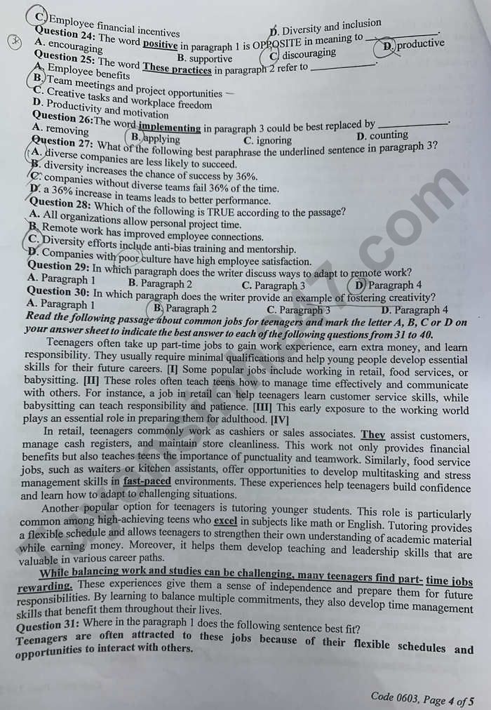 De thi thu TN THPT 2026 mon Anh - Truong THPT Doan Ket - Hai Ba Trung