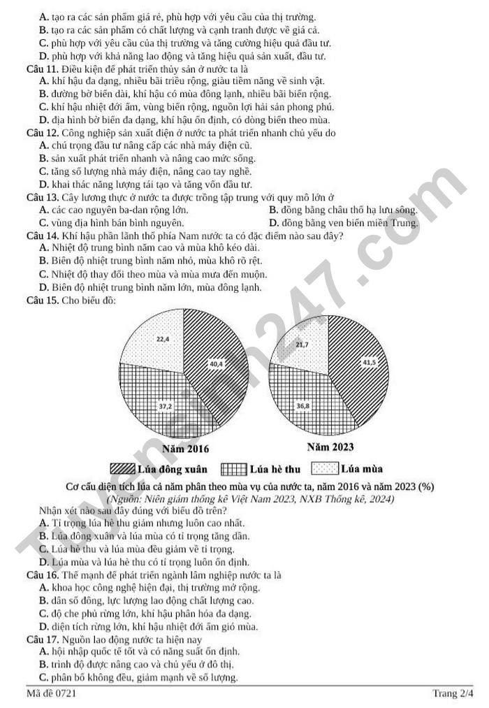De thi thu tot nghiep THPT 2026 mon Dia - THPT Ham Rong