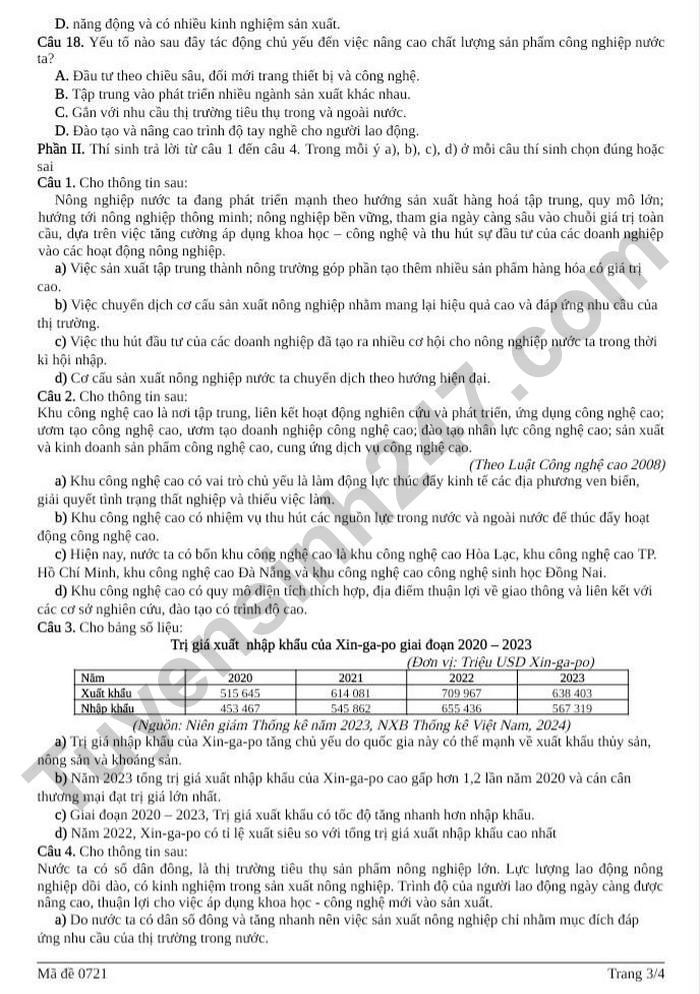 De thi thu tot nghiep THPT 2026 mon Dia - THPT Ham Rong