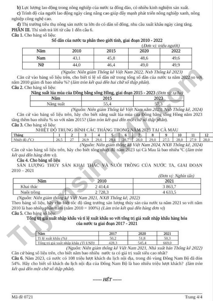 De thi thu tot nghiep THPT 2026 mon Dia - THPT Ham Rong