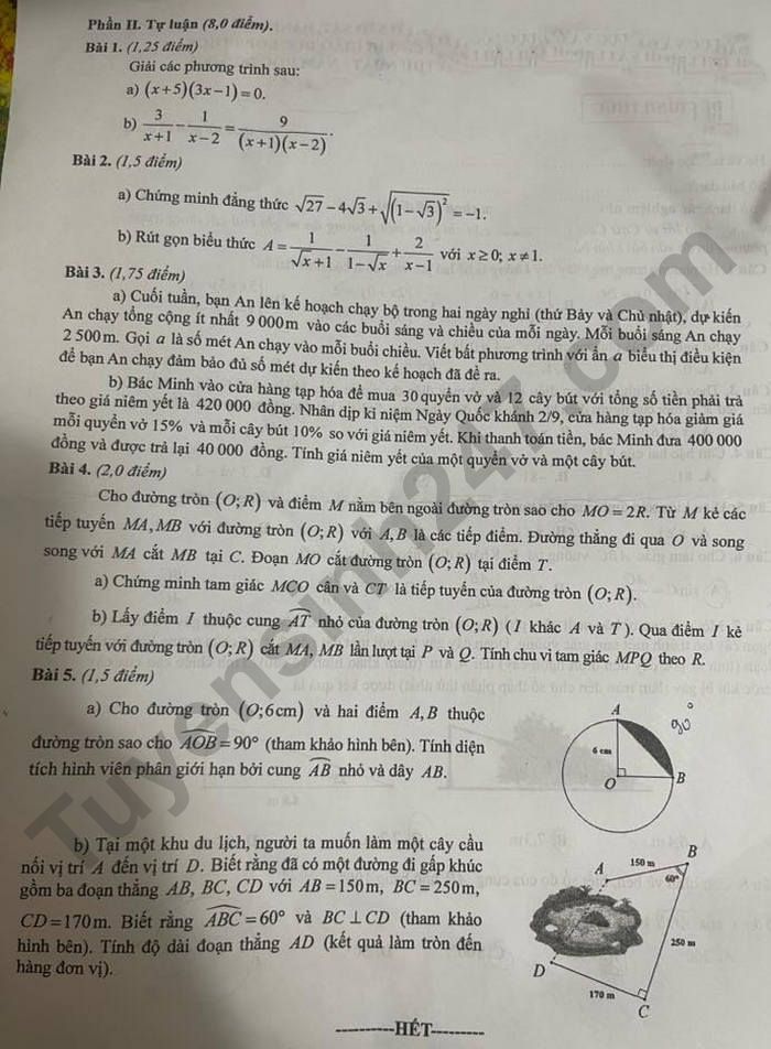 De thi thu vao lop 10 nam 2026 mon Toan - So GD Ninh Binh lan 1