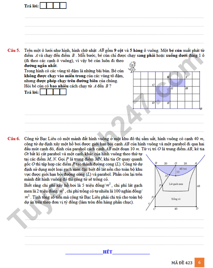 De thi thu tot nghiep THPT 2026 mon Toan - THCS-THPT Nguyen Khuyen (co dap an)