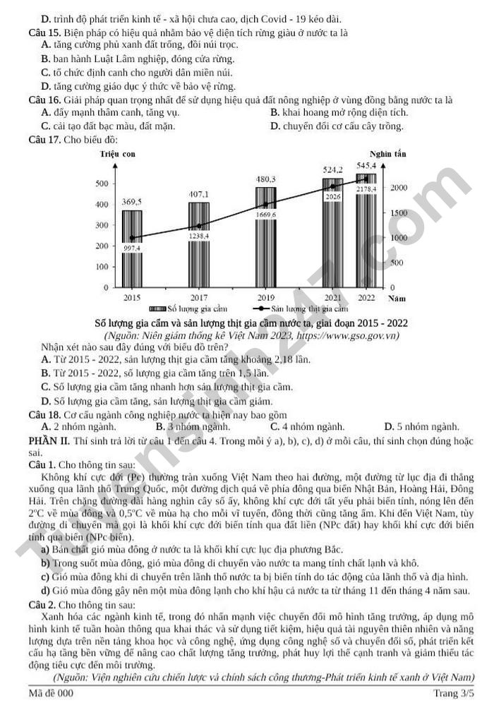 De thi thu TN THPT mon Dia 2026 lan 1 - Trung Tam GDTX Thai Nguyen