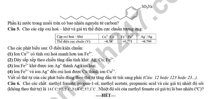 De thi thu mon Hoa tot nghiep THPT 2026 - THPT Cua Lo (dot 1)