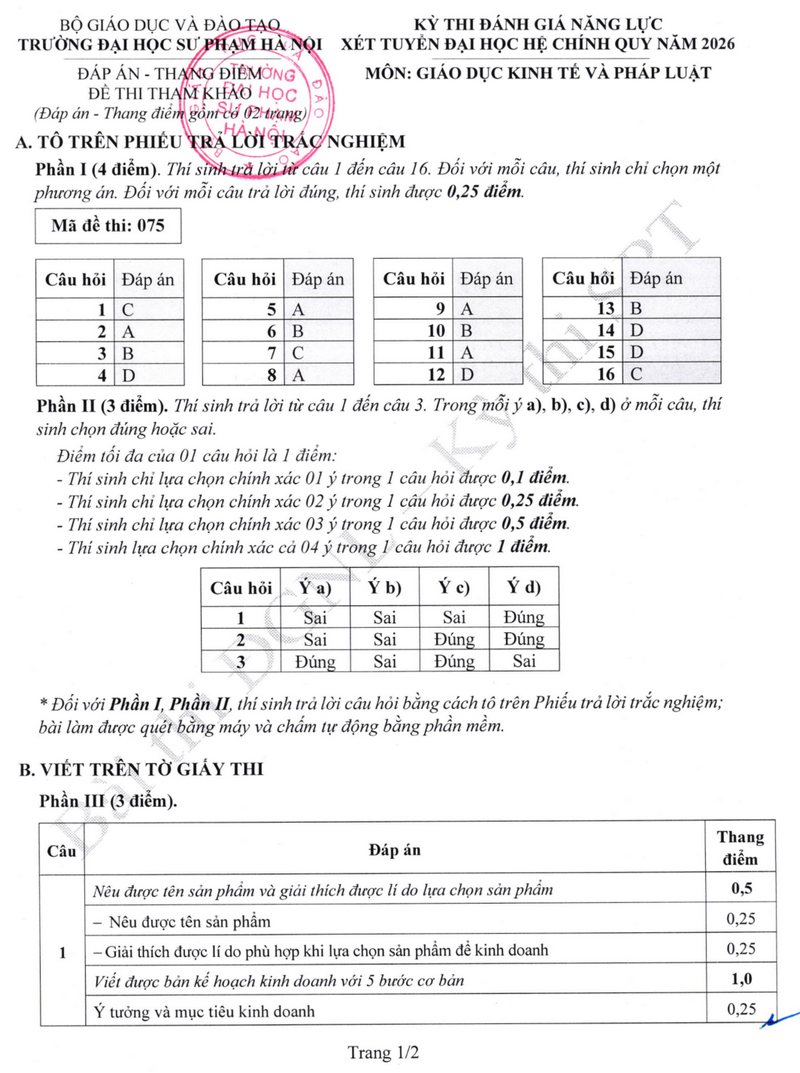 De minh hoa DGNL Dai hoc Su pham Ha Noi 2026 (Co dap an)