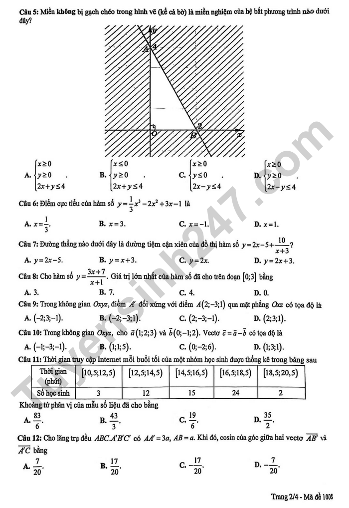 De thi thu TN THPT 2026 dot 1 mon Toan - So GD Phu Tho