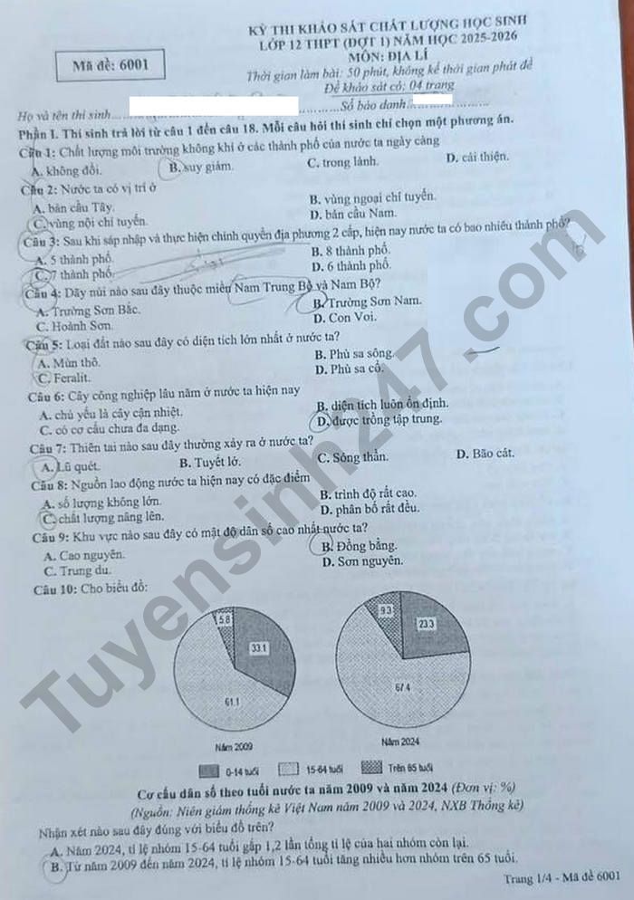 De thi thu tot nghiep THPT mon Dia 2026 - Phu Tho (Dot 1)