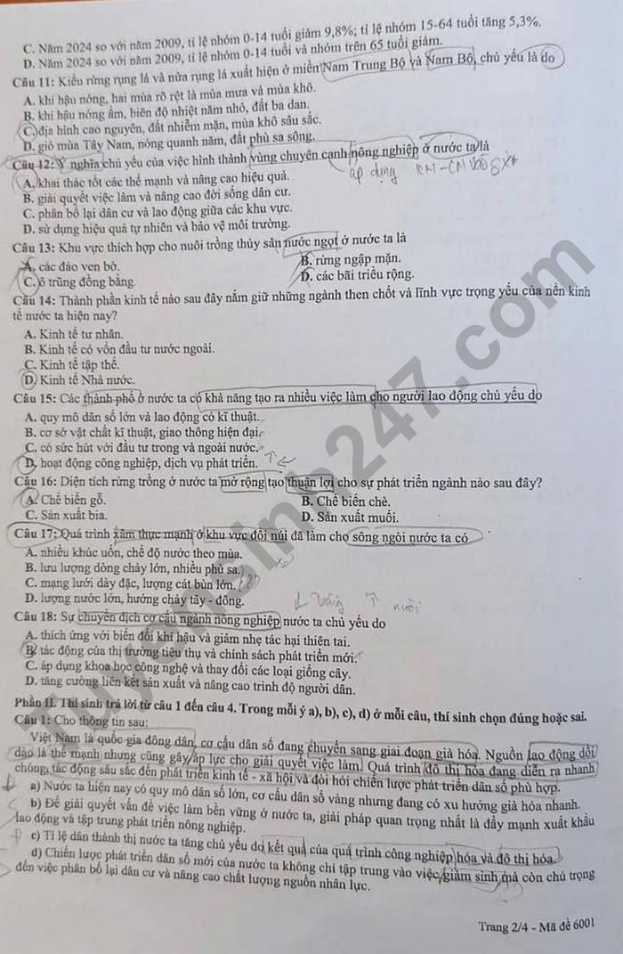 De thi thu tot nghiep THPT mon Dia 2026 - Phu Tho (Dot 1)