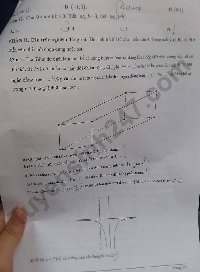 De thi thu tot nghiep THPT 2026 mon Toan - Cum truong THPT Nghe An