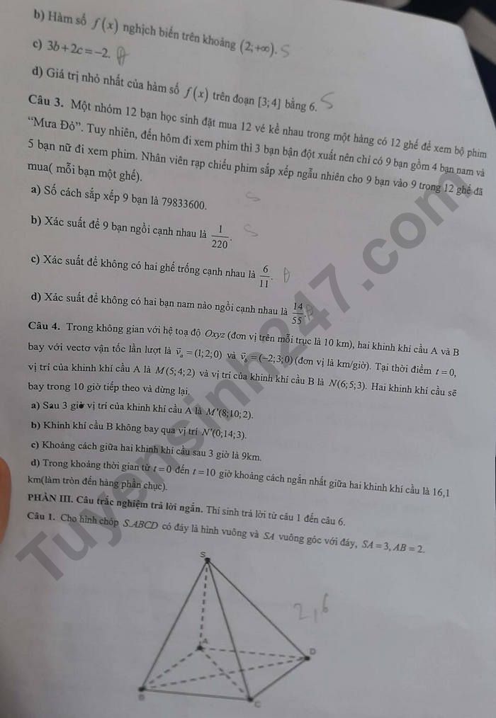 De thi thu tot nghiep THPT 2026 mon Toan - Cum truong THPT Nghe An