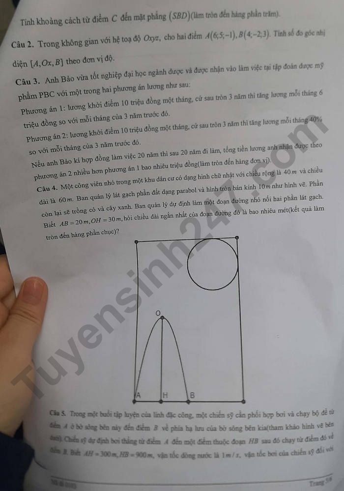 De thi thu tot nghiep THPT 2026 mon Toan - Cum truong THPT Nghe An