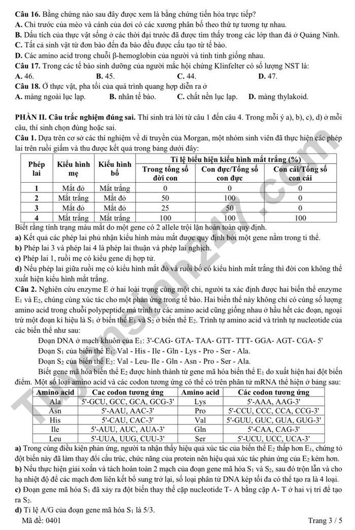De thi thu tot nghiep THPT 2026 mon Sinh - THPT Chuyen Ha Long lan 1