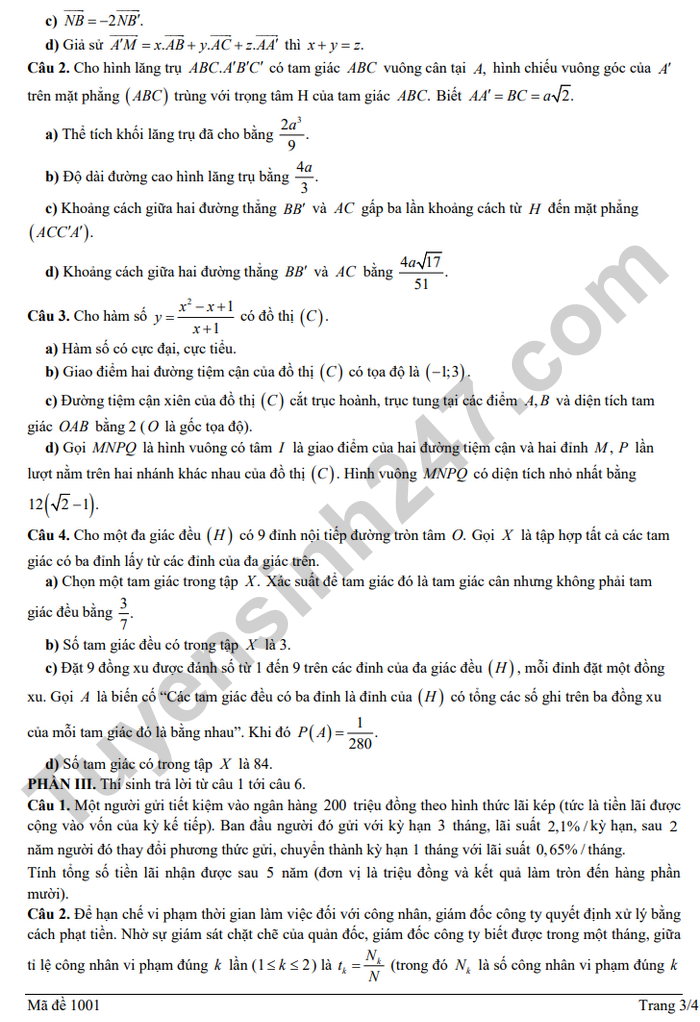 De thi thu tot nghiep THPT 2026 lan 1 mon Toan - Cum 13 truong THPT Hai Phong