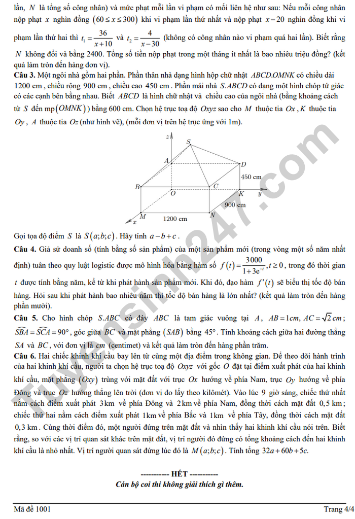 De thi thu tot nghiep THPT 2026 lan 1 mon Toan - Cum 13 truong THPT Hai Phong