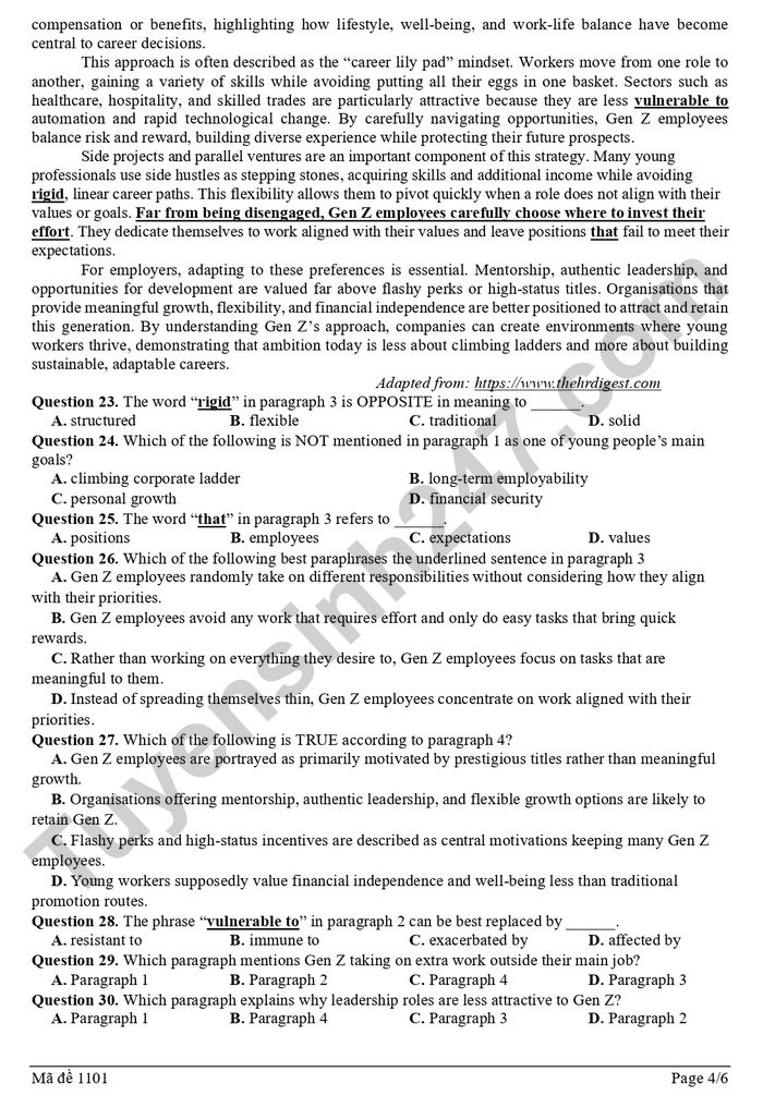 De thi thu tot nghiep THPT mon Anh 2026 - Cum 13 truong THPT Hai Phong (lan 1)