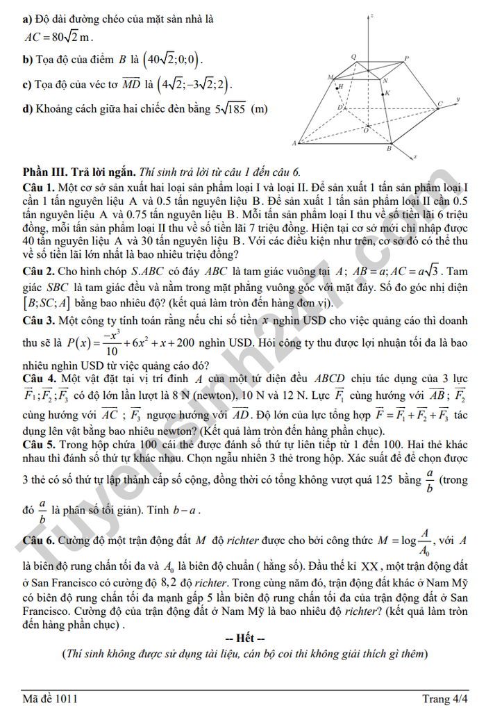 De thi thu tot nghiep THPT 2026 mon Toan - Truong THPT CG, TT, CG2 (lan 1)