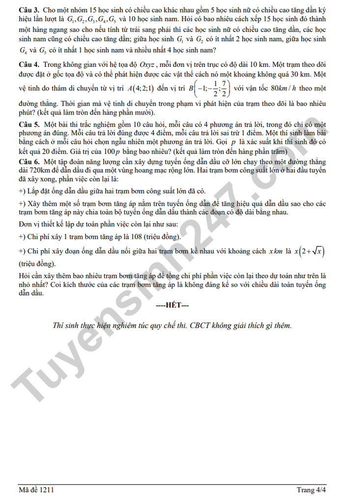 De thi thu TN THPT lan 1 nam 2026 mon Toan - THPT Trieu Son 3