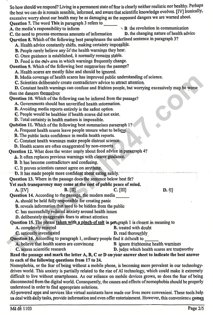 De thi thu tot nghiep THPT 2026 mon Anh - Cum truong THPT Nghe An