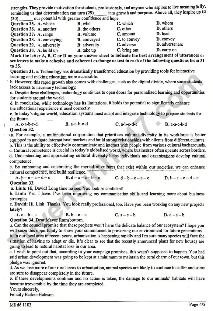 De thi thu tot nghiep THPT 2026 mon Anh - Cum truong THPT Nghe An