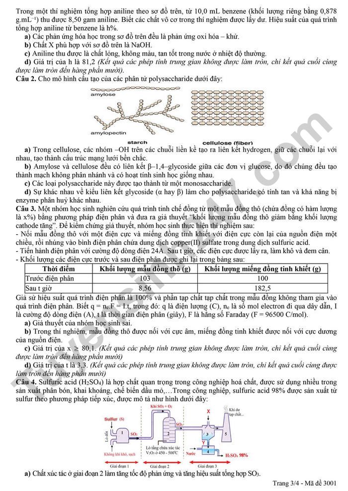 De thi thu tot nghiep THPT 2026 mon Hoa - Phu Tho (Dot 1)