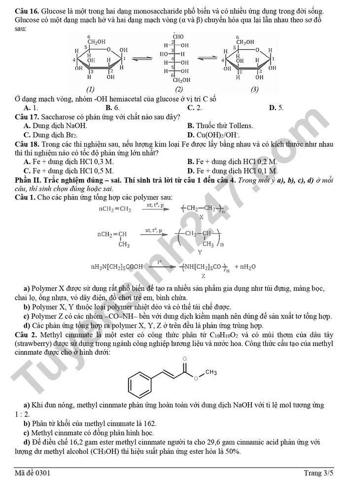 De thi thu TN THPT mon Hoa 2026 - Truong THPT CG, TT, CG2 (lan 1)