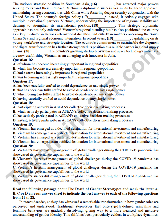 Noi dung on tap giua ki 2 lop 10 mon Anh 2026 - THPT Tran Phu-Hoan Kiem