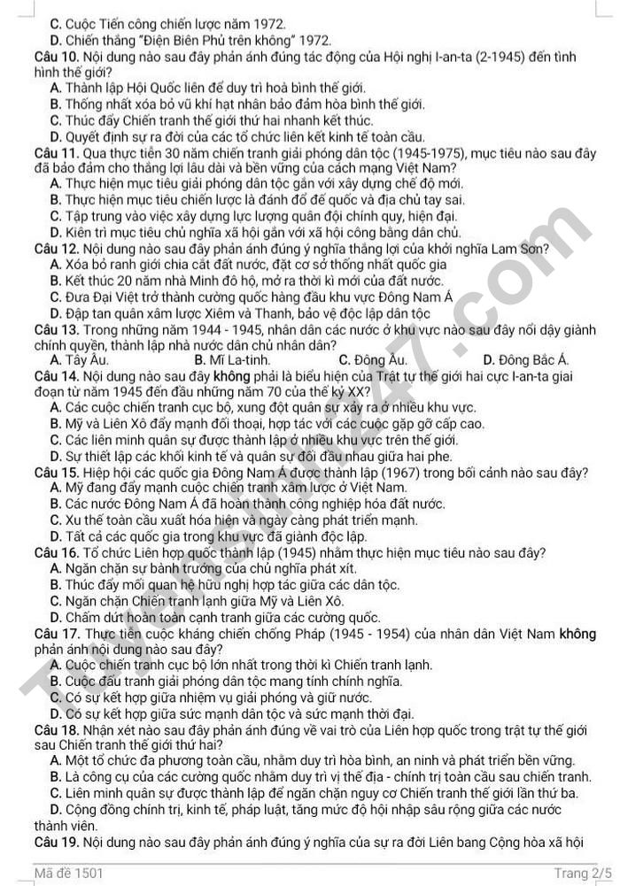 De thi thu tot nghiep THPT 2026 lan 1 mon Su - Cum 13 truong THPT Hai Phong