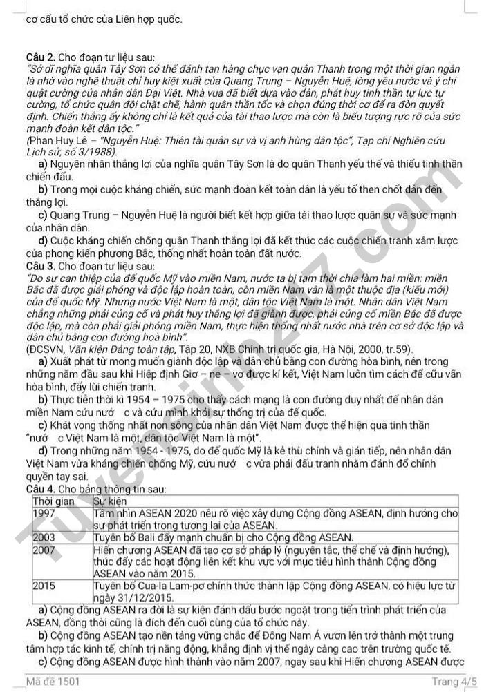 De thi thu tot nghiep THPT 2026 lan 1 mon Su - Cum 13 truong THPT Hai Phong