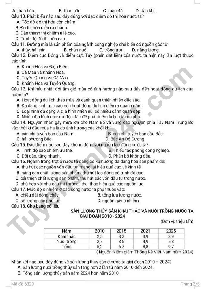 De thi thu tot nghiep THPT 2026 mon Dia - THPT Chiem Hoa