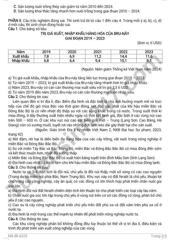 De thi thu tot nghiep THPT 2026 mon Dia - THPT Chiem Hoa