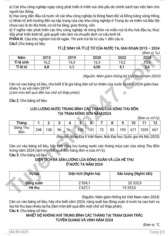 De thi thu tot nghiep THPT 2026 mon Dia - THPT Chiem Hoa