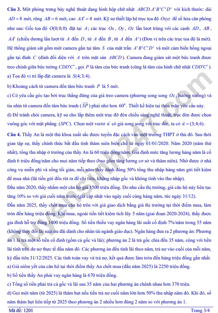 De thi thu TN THPT 2026 lan 1 mon Toan - THPT Nguyen Gia Thieu