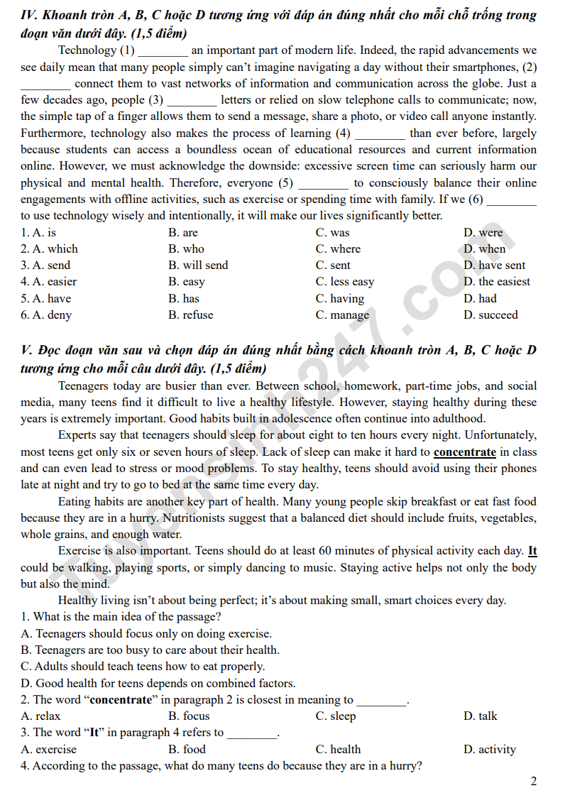 De thi minh hoa vao lop 10 mon Anh 2026 - So GD Lang Son (Co dap an)