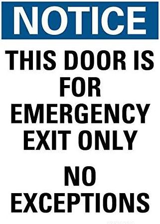 Buy SmartSign by Lyle U5-1551-RD_7X10 "NOTICE THIS DOOR IS FOR EMERGENCY EXIT ONLY NO EXCEPTIONS" Reflective Self-Adhesive Decal, 7" x 10" Online at desertcartSeychelles
