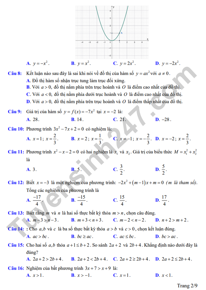 De thi vao lop 10 mon Toan 2026 - Dong Thap (de minh hoa)