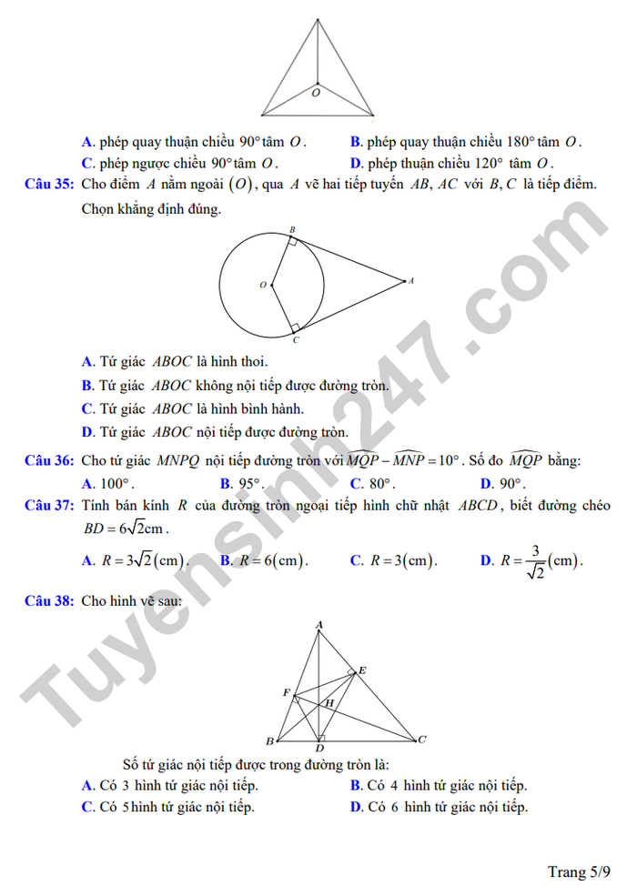 De thi vao lop 10 mon Toan 2026 - Dong Thap (de minh hoa)